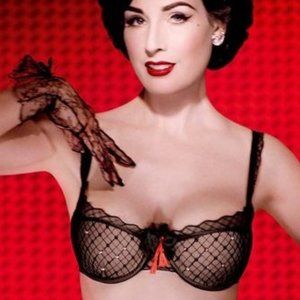 NWT Wonderbra by Dita Von Teese Black Bra